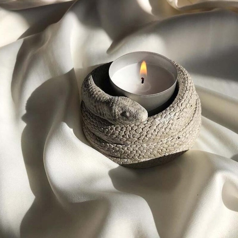 Khuôn Silicone Làm Giá Đỡ Nến Hình Rắn 3D Chống Dính Tiện Dụng