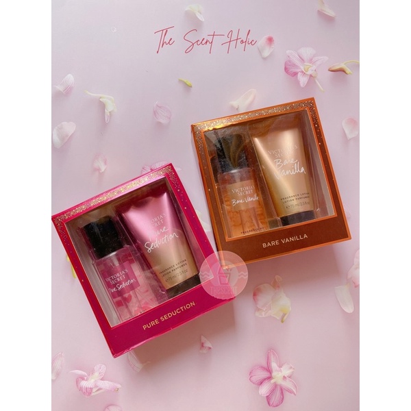 GIFT SET Pure Seduction / Bare Vanilla - BỘ QUÀ TẶNG Xịt thơm cơ thể Victoria’s Secret - 75ml