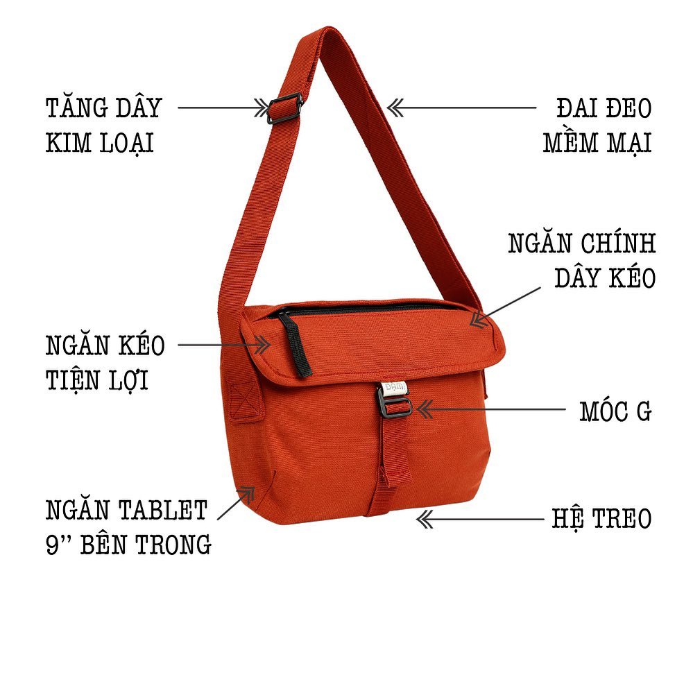 Túi chéo CHÚT - Bag - gạch/đen