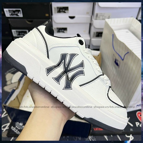 Giày_ MLB Chunky Liner New York Yankees White Black, Giày_MLB Trắng Đen Bản S.Cấp Trung Full Box Bill