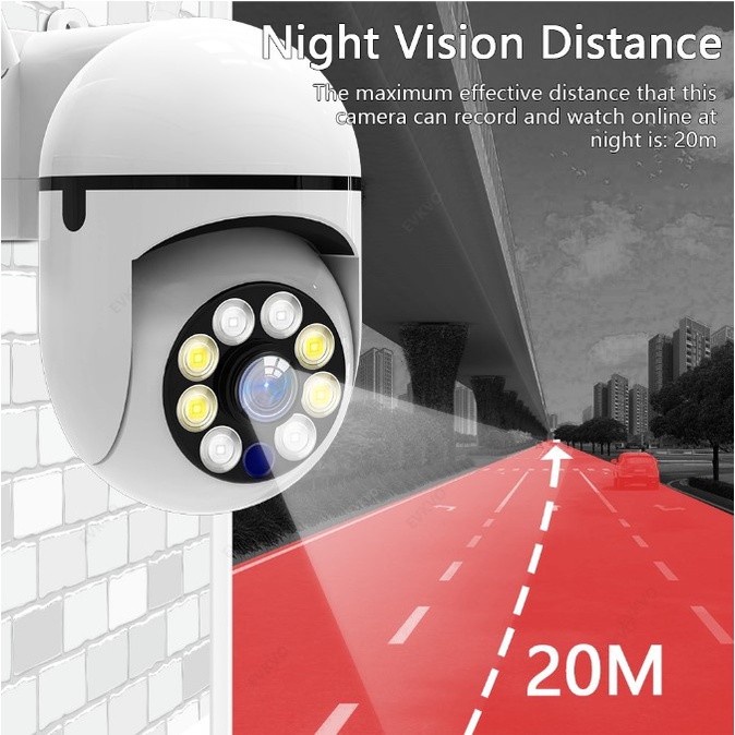 Camera Wifi Chống Nước 2.4G Ip Không Dây Xoay 360 Có Đèn Ptz Camera An Toàn Nhìn Đêm Full Hd Phát Hiện Chuyển Động Flowerdance