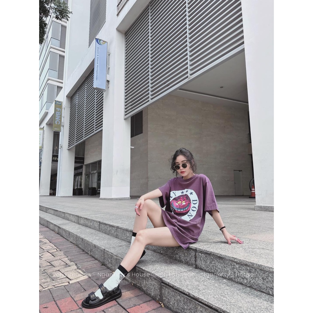 Áo dáng rộng mèo tím do.n’t wo.rr.y