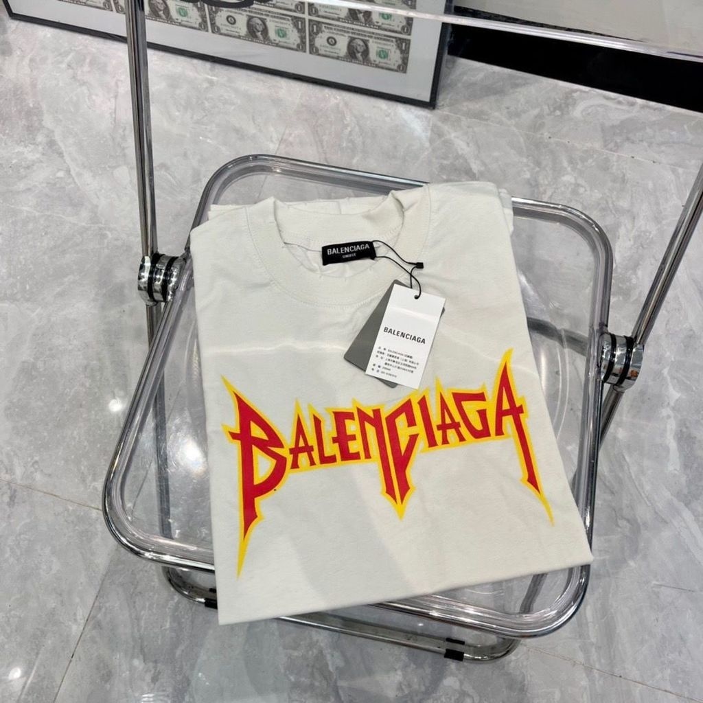 !Ban nhạc balenciag! Áo Thun Tay Ngắn Thiết Kế Mới Năng Động Thời Trang