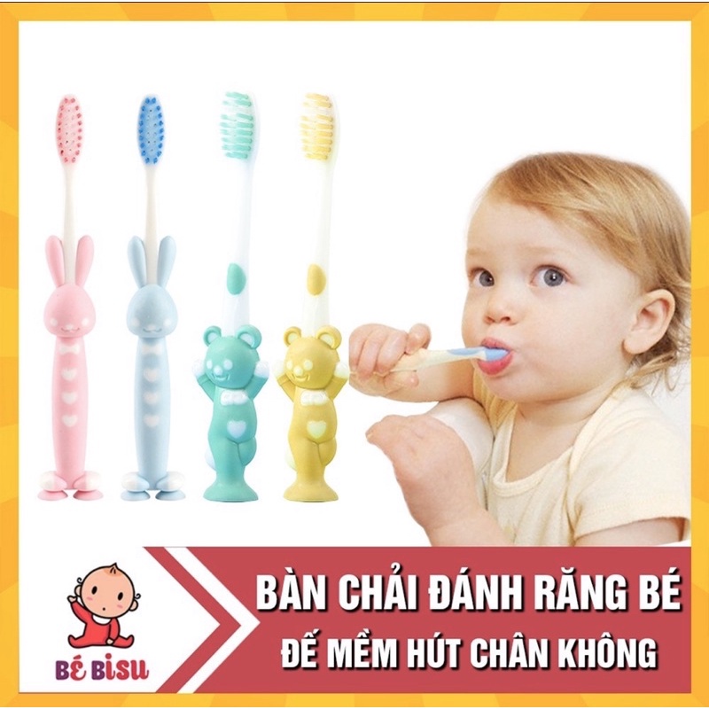 ⛔GIADUNGDUYLONG⛔ Vỉ 4 bàn chải hình mặt cười cho bé (LOẠI 4 CÁI)