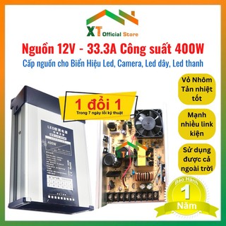 Nguồn 12V 33A 400W Vỏ Nhôm Ngoài Trời Chống Nước Dùng Cho Đèn LED F5,Led Dán,Nguồn adapter 12V-2A,12V-5A (Đủ Công Suất)