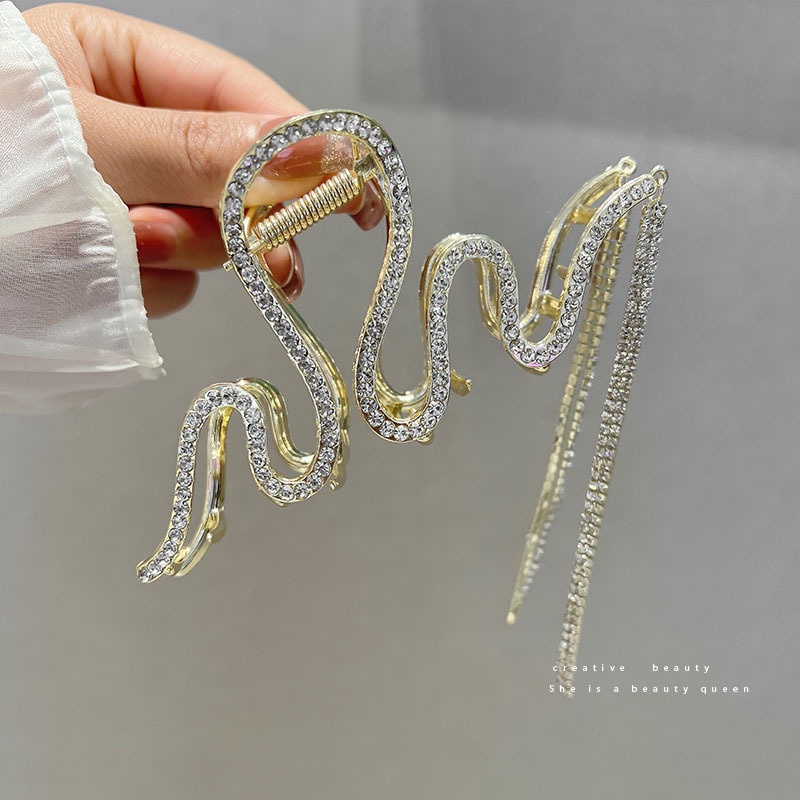 Kẹp Tóc Dạng Chuỗi Xích Tua Rua Cá Mập Thời Trang Thanh Lịch Cho Nữ