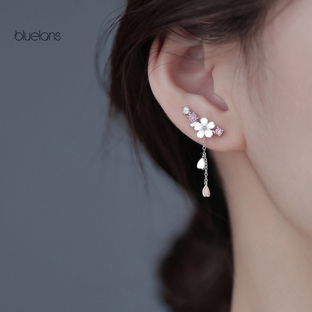 1 Cặp Bông Tai Đính Đá Hình Hoa / Vỏ Sò Thời Trang