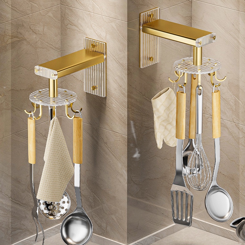 Móc Treo Thớt / Muỗng / Dụng cụ nhà bếp Kiểu Xoay Gắn Tường Công suất chịu lực mạnh