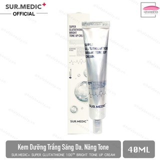 Kem Dưỡng Trắng Da Sur Medic Super Glutathione 100 Bright Tone Up Cream