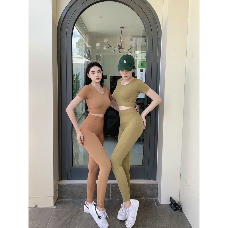 Đồ tập GYM YOGA dáng croptop+ quần lưng cao