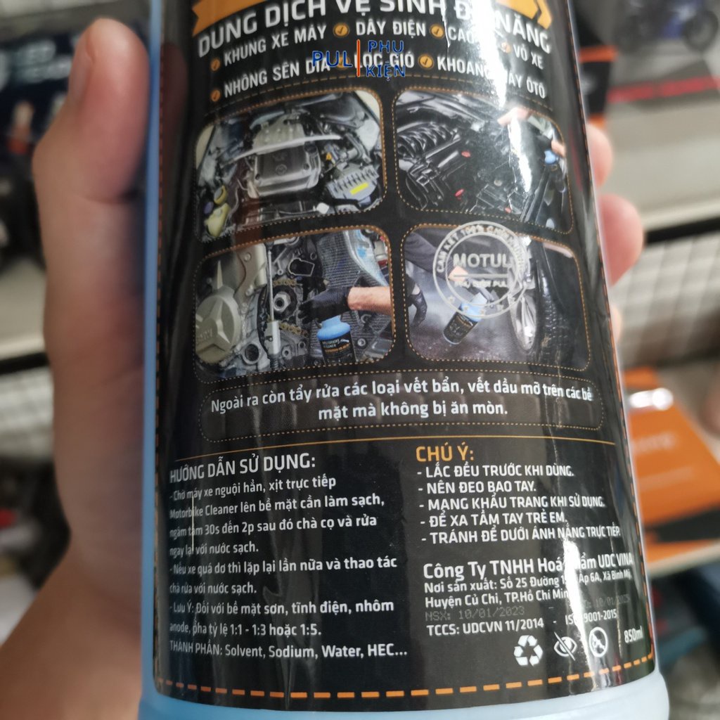 Nước rửa xe đa năng Motorbike Cleaner 850ml vệ sinh khung vỏ dây điện xe...
