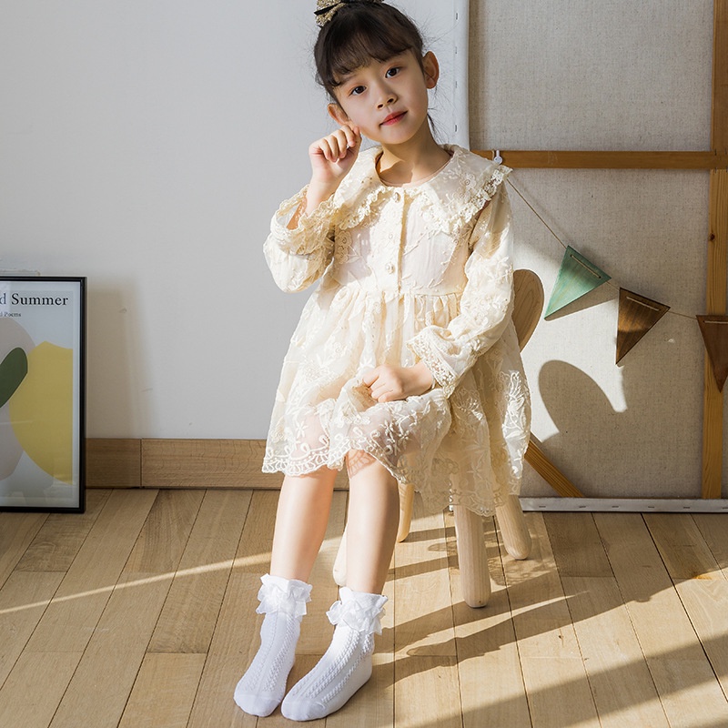 Vớ Công Chúa Phối Ren Thoáng Khí Dành Cho Bé Gái