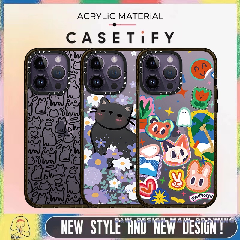 Ốp Điện Thoại Acrylic Cứng Trong Suốt Chống Sốc In Hình Mèo Hoạt Hình Cho iPhone14 / 13 / 12 / 11 / Pro / Max