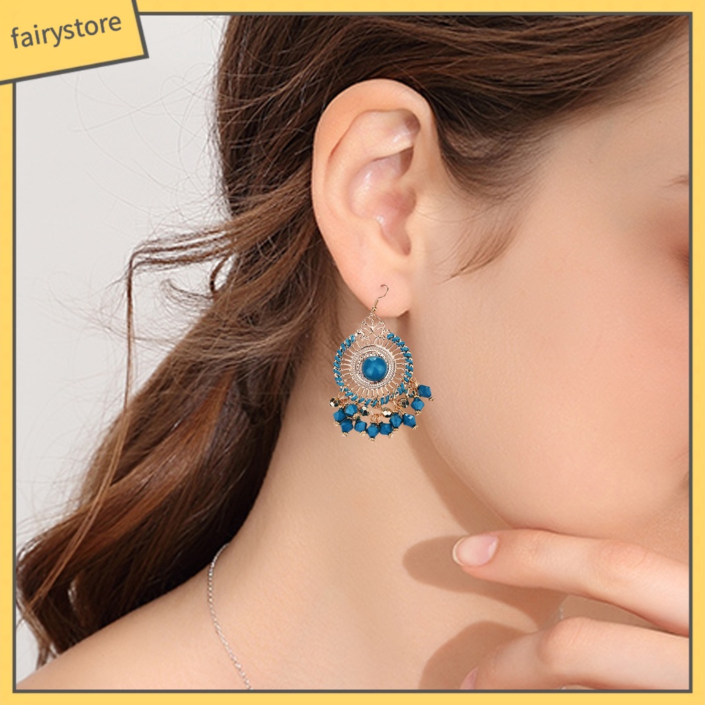 1 Đôi Bông Tai Tua Rua Nhiều Màu Phong Cách Bohemia