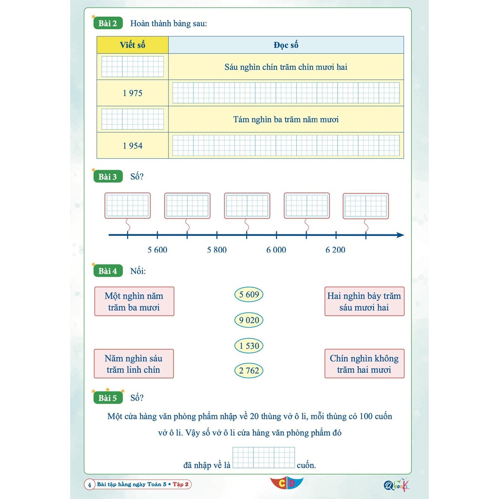 Sách - Bài Tập Hằng Ngày Toán Lớp 3 - học ki2 - Cánh diều (1 quyển).