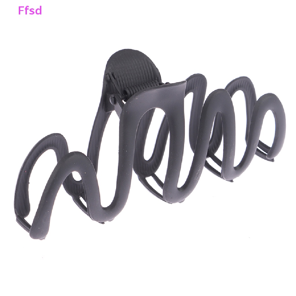 {Ffsd} Kẹp Tóc Càng Cua Thiết Kế Kiểu Hình Học Gợn Sóng Màu Đục Đặc Biệt Cho Nữ *