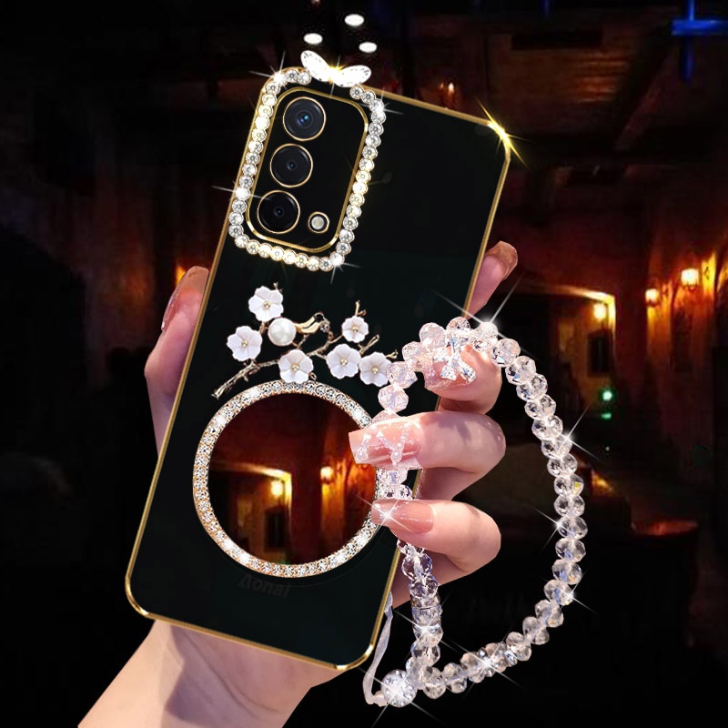 Ốp Điện Thoại Mềm Tráng Gương Họa Tiết Hoa Cho OPPO Reno 8 Pro 5G 8t 8z 7z 7 6 4G 6z