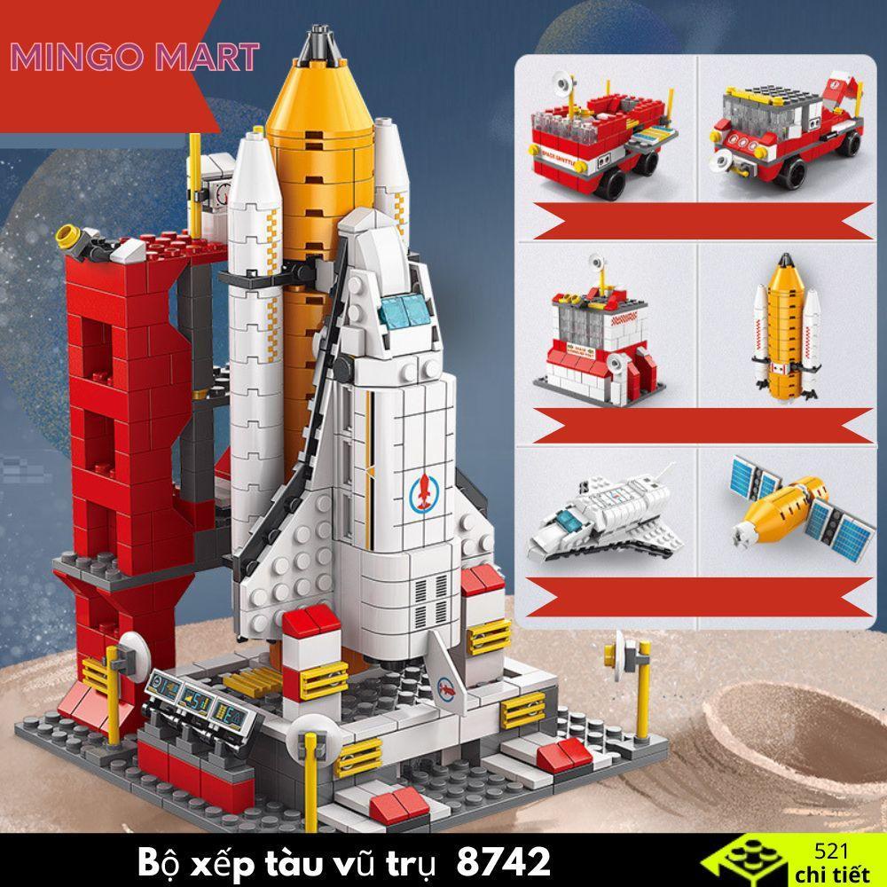 [1000+ chi tiết] Đồ chơi bộ xếp hình sắc màu Tàu Vũ Trụ  , cảnh sát , cứu thương , lâu đai cho bé sáng tạo
