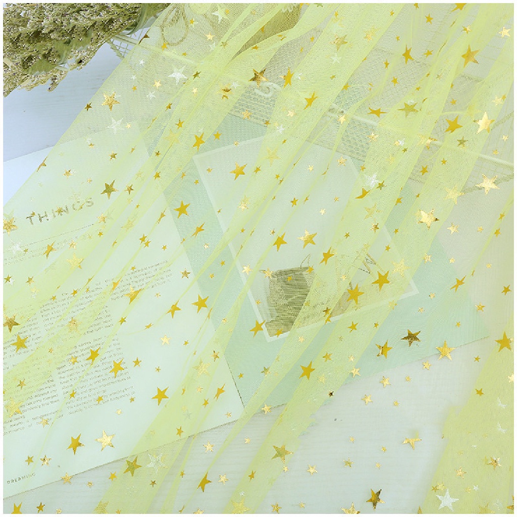 Tấm Vải Lưới Hình Ngôi Sao Màu Vàng Dùng Làm Đồ Thủ Công / Trang Trí DIY