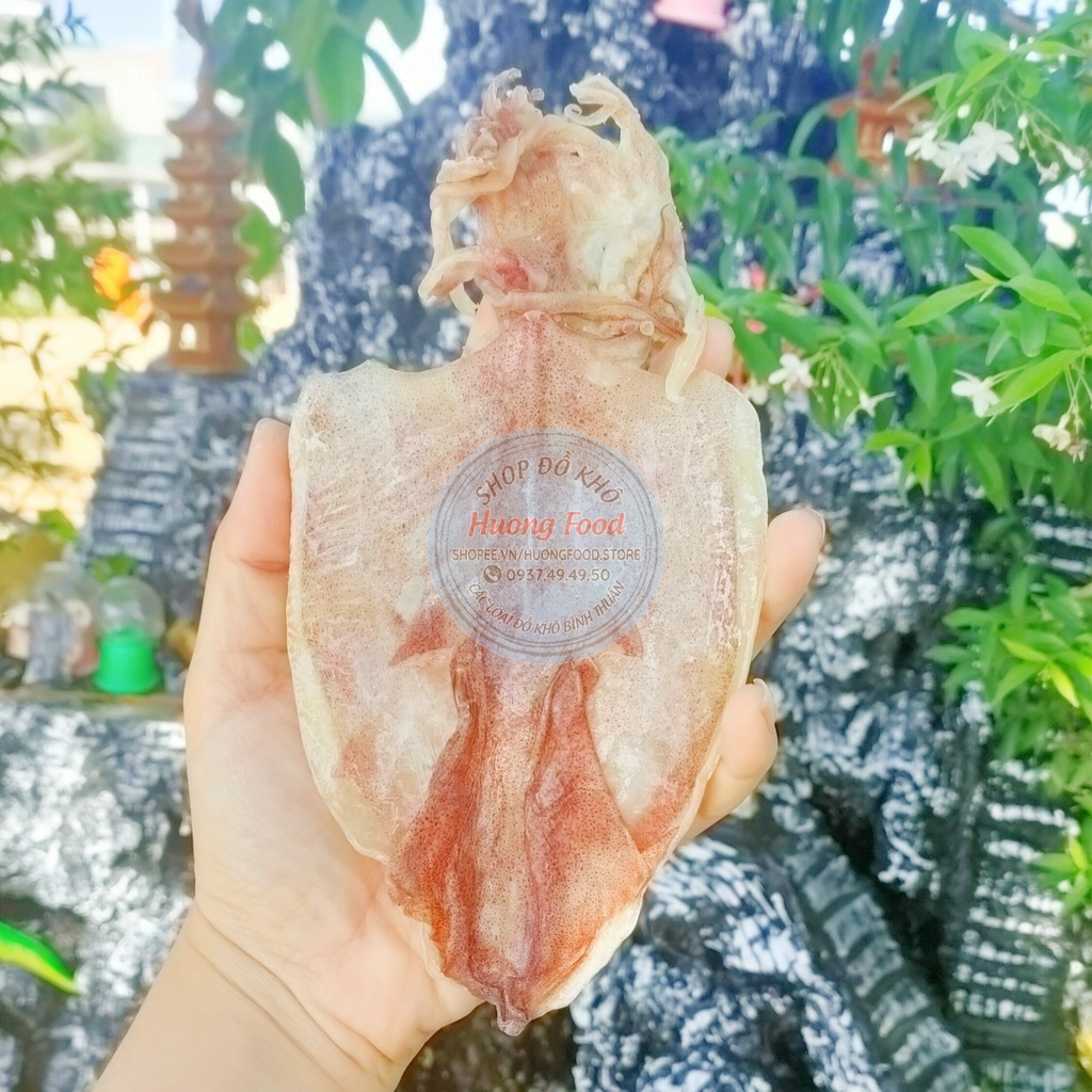 Mực khô Bình Thuận, khô mực nguyên râu size 40-50con/kg hút chân không bịch 500gr