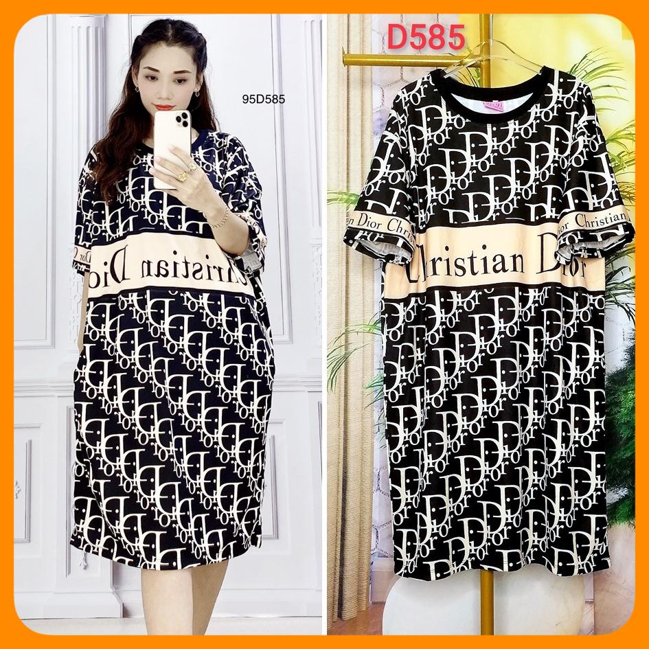 (70kg Đến 90kg) Đầm Suông 3D Big Size, Chất Vải Thun Thoáng Mát , Hàng Shop bao đẹp - D585