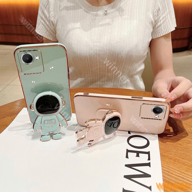 Dấu ngoặc Ốp Lưng realme C30 realme C30S realme narzo 50i prime Ốp Điện Thoại In Hình Phi Hành Gia Có Giá Đỡ Cho 31AYHY