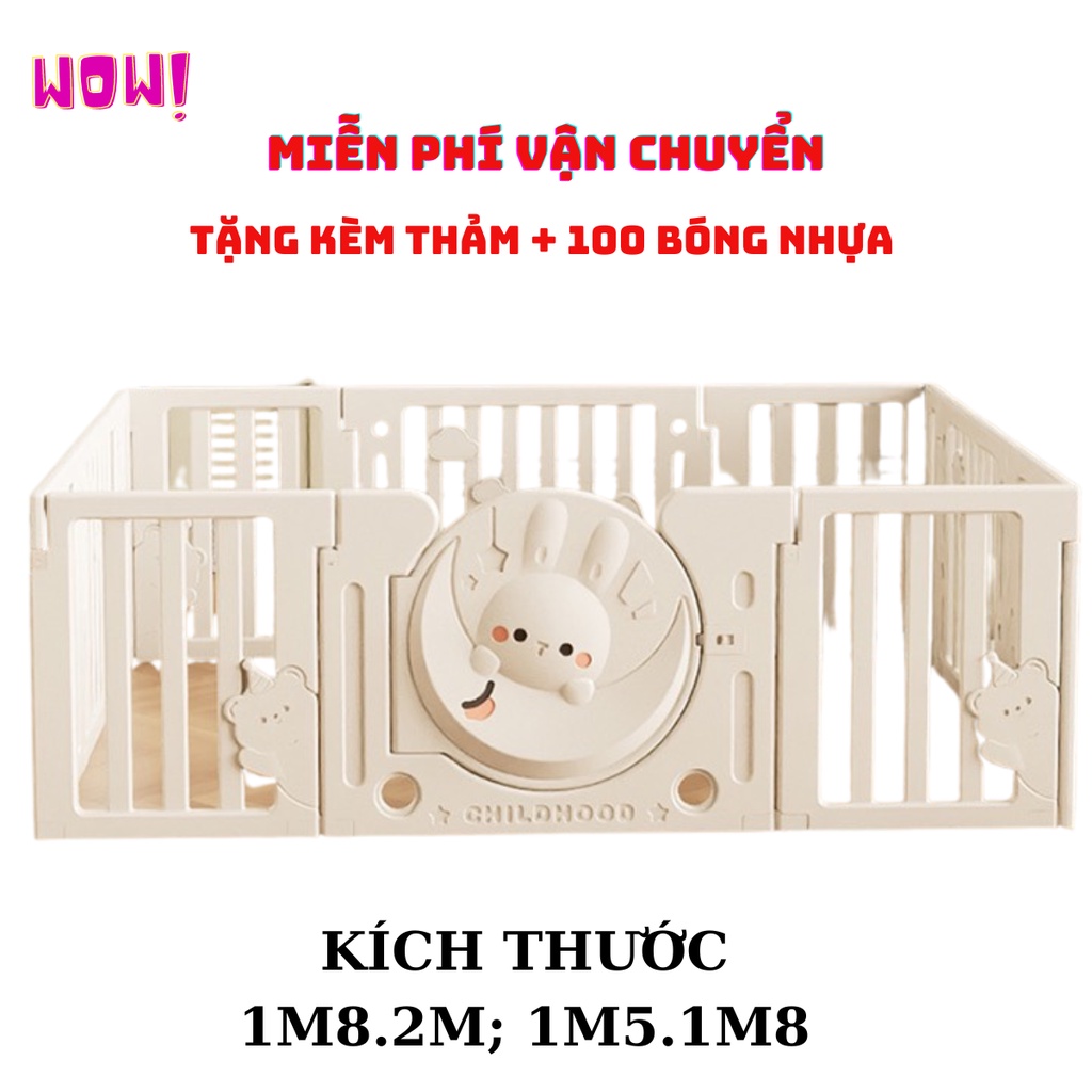 Quây cũi nhựa CAO CẤP CHO BÉ SẢN XUẤT THEO TIÊU CHẨU CHÂU ÂU TẶNG 100 bóng 1 thảm