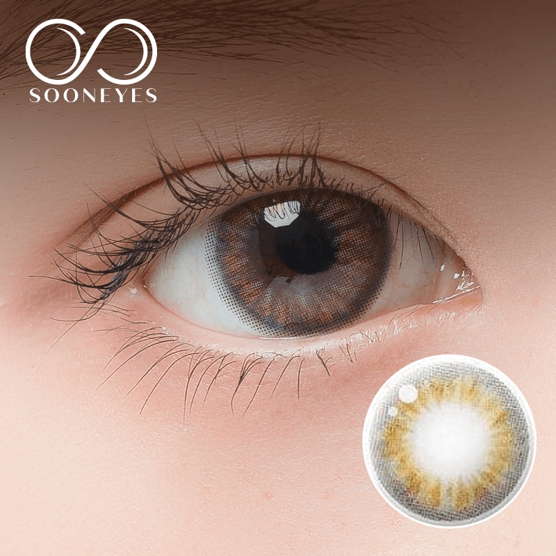 Lens áp tròng giãn nhẹ nâu huyền ảo UNICOZY BROWN chính hãng Hàn Quốc có độ cận