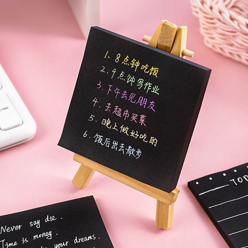 Giấy Ghi Chú Màu Đen Thiết Kế Đơn Giản Tiện Lợi Dễ Sử Dụng Note