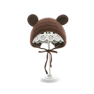 Nón len gấu nấu liinhandmade - giữ ấm đi đường cho bé yêu