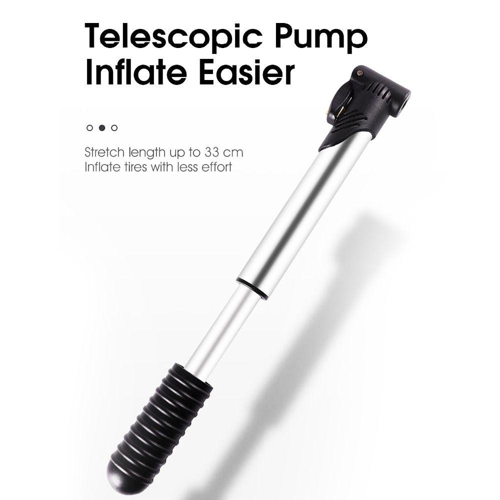 NIUYOU Bơm Xe Đạp Màu Đen &amp; Bạc Thiết Kế Nhỏ Gọn Tiện Dụng