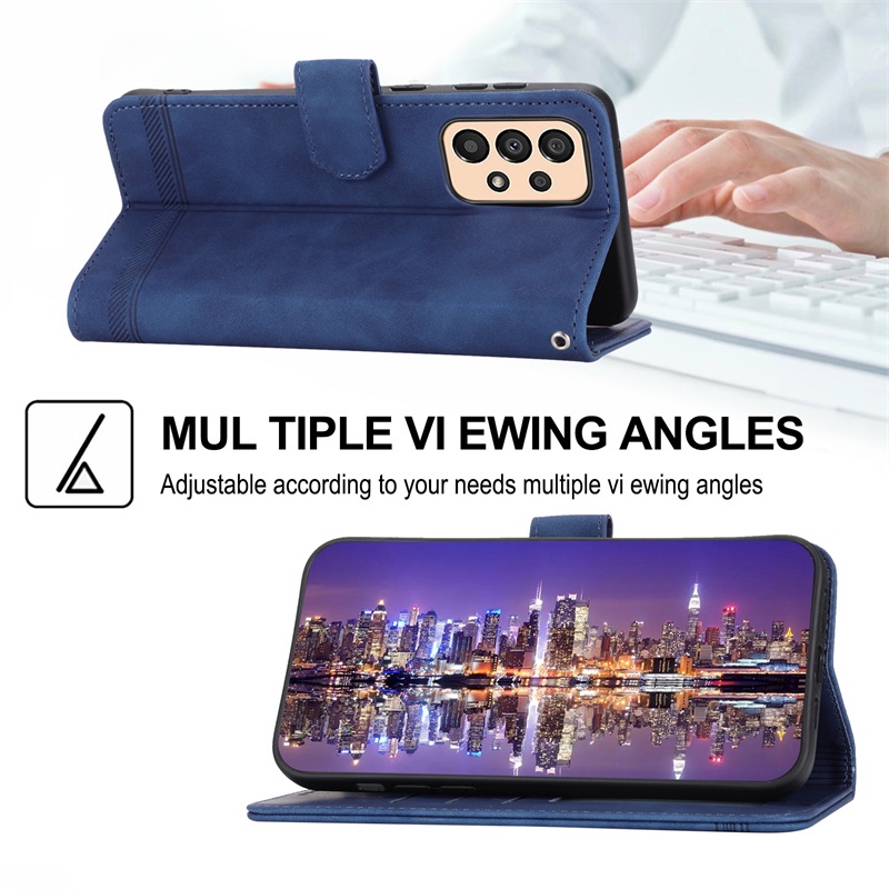 Bao Da Điện Thoại Pu Mềm Dạng Ví Cho Samsung Galaxy A23 A14 5G A52 4G A72 4G A52S A13 4G A33 5G A53 5G A73 5G A52 5G A72 5G A14 4G Ốp