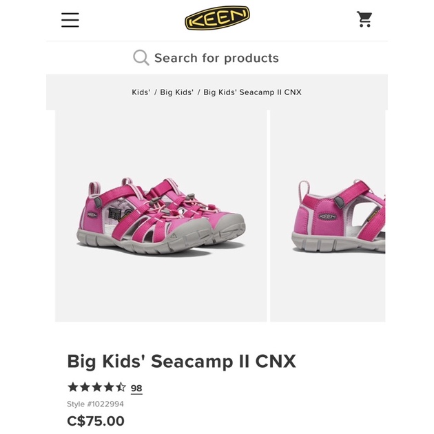 Sandal keen bé gái màu hồng