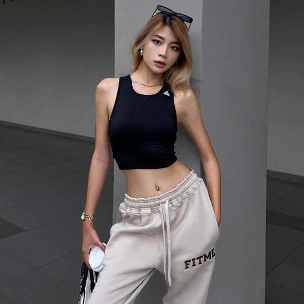 Bộ đồ tập Fitme Sportswear áo bra thể thao nữ Meta đen quần jogger ống bo nỉ