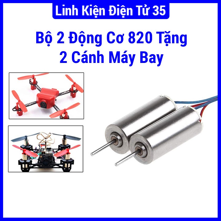 Bộ 2 động cơ máy bay Coreless 820 50.000rpm tặng 2 cánh, chất lượng cao