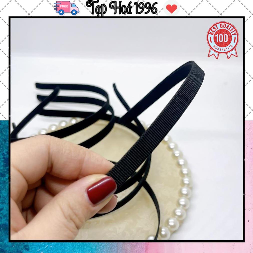 Bờm bọc vài đen cao cấp, xược/cài gọng dẻo phụ kiện tóc hanmade, xương bờm trơn, xương bờm bọc vải