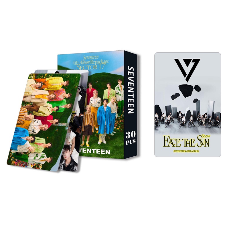 Set 30 Tấm Thẻ Ảnh LOMO Hai Mặt 17 Thẻ Hình Nhóm Nhạc KPOP SEVENTEEN