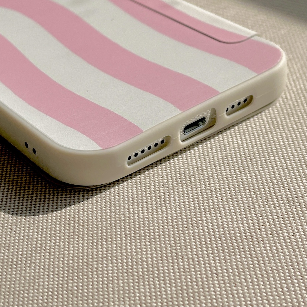 Bao Da Điện Thoại Tpu Silicon Mềm Chống Rơi Họa Tiết Kẻ Sọc Đơn Giản Nắp Lật Cho iPhone 11 12 13 14 PRO MAX Vỏ