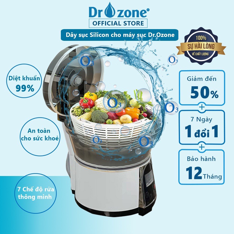Máy rửa thực phẩm khử độc khử trùng đa năng Dr.Ozone DR100 với 7 chế độ làm sạch thông minh- Bảo hành chính hãng