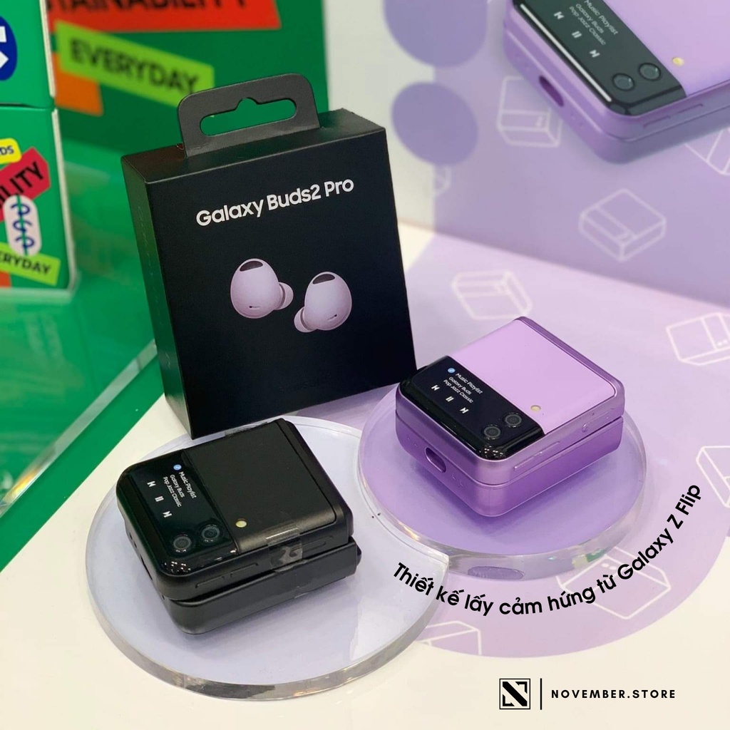 Ốp case hình Z Flip 4 cho Samsung Galaxy Buds2 Pro / Buds 2 / Buds FE / Buds Pro / Buds Live