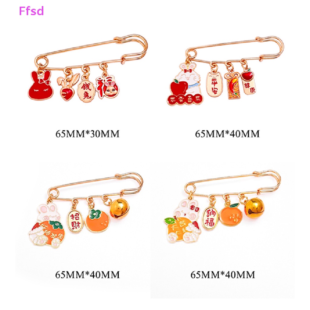 {Ffsd} Ghim Cài Túi Xách Hình Thỏ May Mắn Hoạt Hình Dễ Thương An Toàn Làm Quà Tặng Trang Sức Cho Bé / Phụ Nữ / Bé