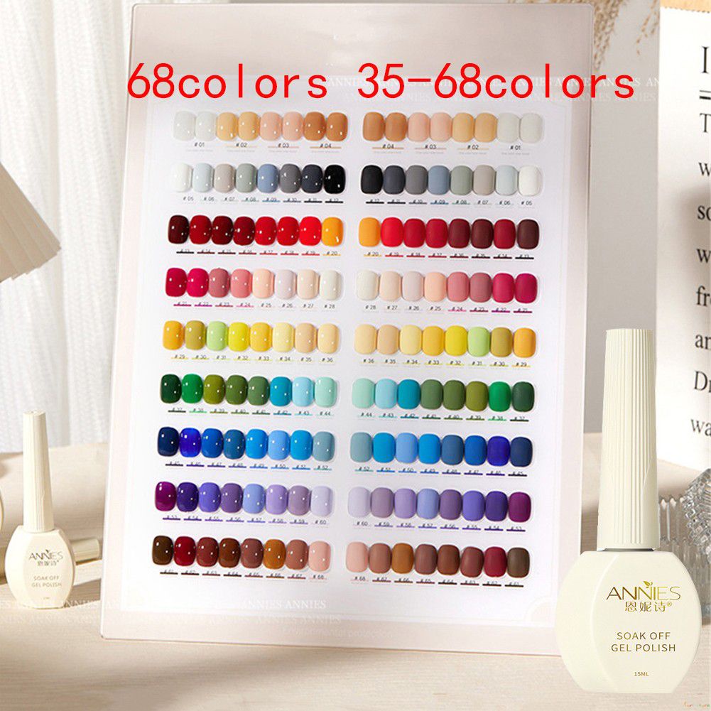Sơn gel móng tay ANNIES Wfuture02 màu nude bóng Uv Led ngâm vĩnh viễn cho tiệm làm móng với 68 màu 15ml
