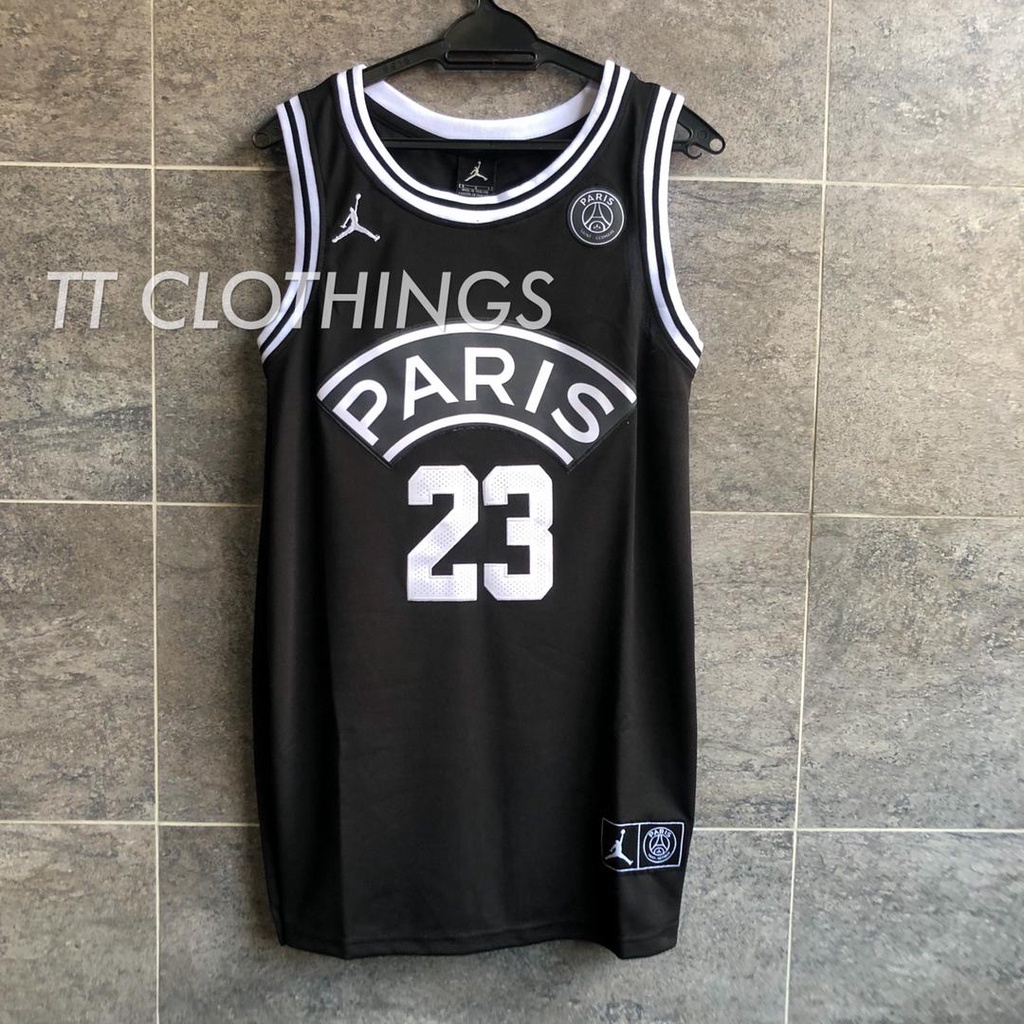 Giày Thể Thao Màu Trắng Đen Của Michael Jordan Của Paris Saint Germain PSG x #Áo Bóng Rổ Số 23 NBA Chất Lượng
