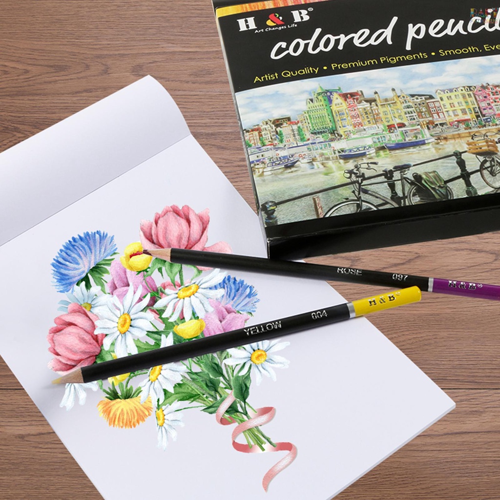 Bộ Bút Chì Màu Dầu 72 Màu Sắc Tùy Chọn Dùng Vẽ Phác Thảo DIY Dành Cho Học Sinh / Người Lớn
