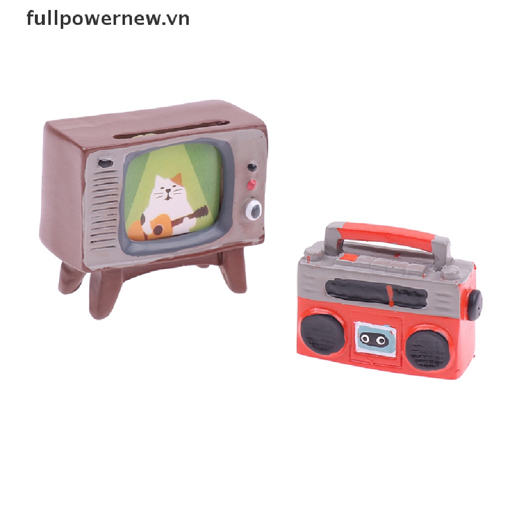 Mô Hình TV radio Mini Để Bàn Trang Trí Nhà Búp Bê vn