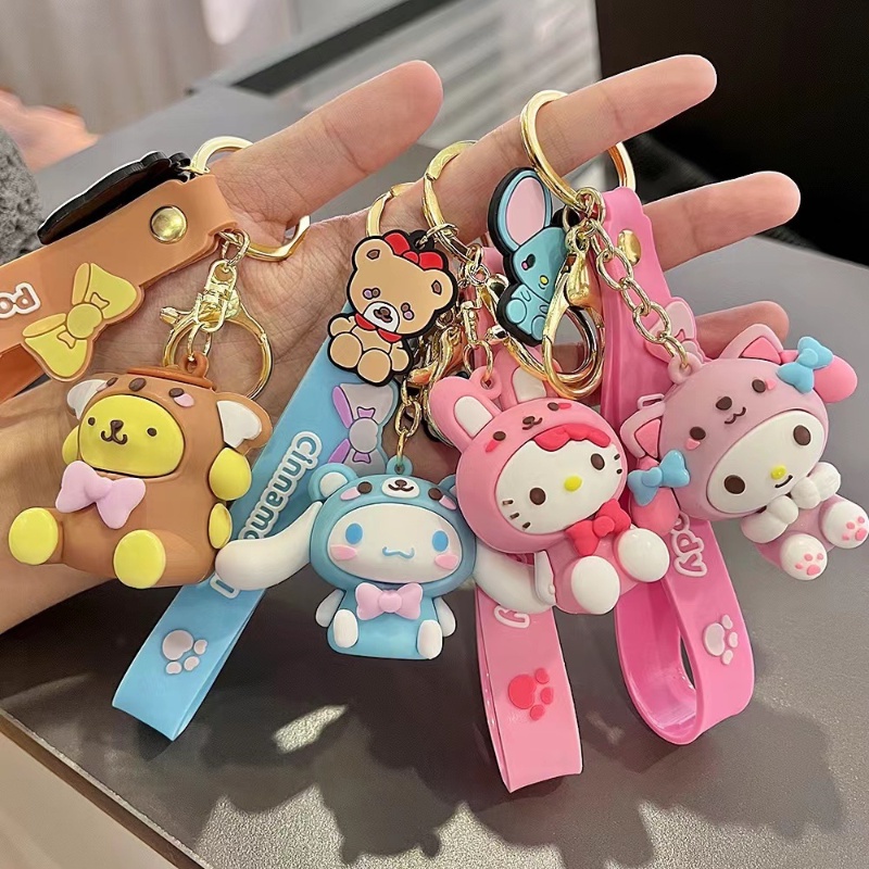 SANRIO Móc Khóa Hình Cinnamoroll Ktcapat Kuromi MyMelody Pompom Purin Dễ Thương