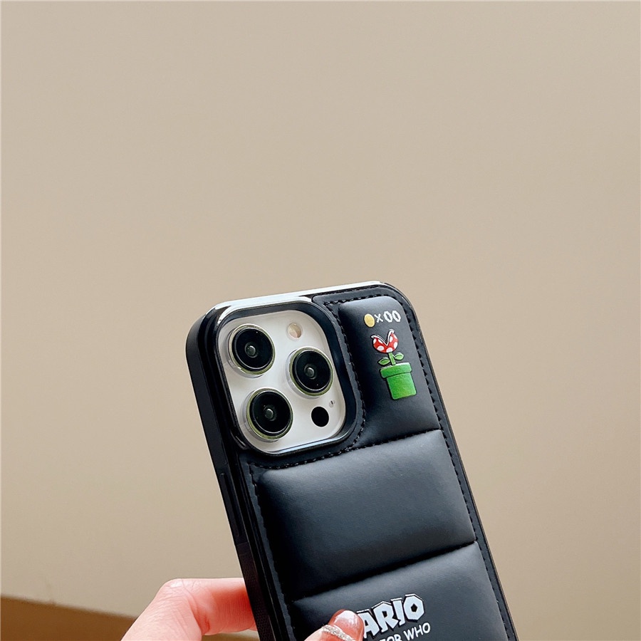 Ốp Điện Thoại Cotton Họa Tiết Hoạt Hình Super Mario Cho iphone 14 Pro Max / 14 Plus / 13 Pro Max 12 Pro 11 Pro Max X XS XR