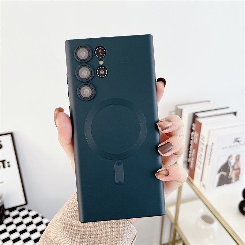 Ốp Điện Thoại Silicon Nam Châm Hút Không Dây Cho Samsung S23 Ultra Plus S22 Ultra 21 Plus