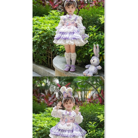 Đầm Công Chúa Lolita In Họa Tiết Ngôi Sao Xinh Xắn Thời Trang Xuân Thu Cho Bé Gái