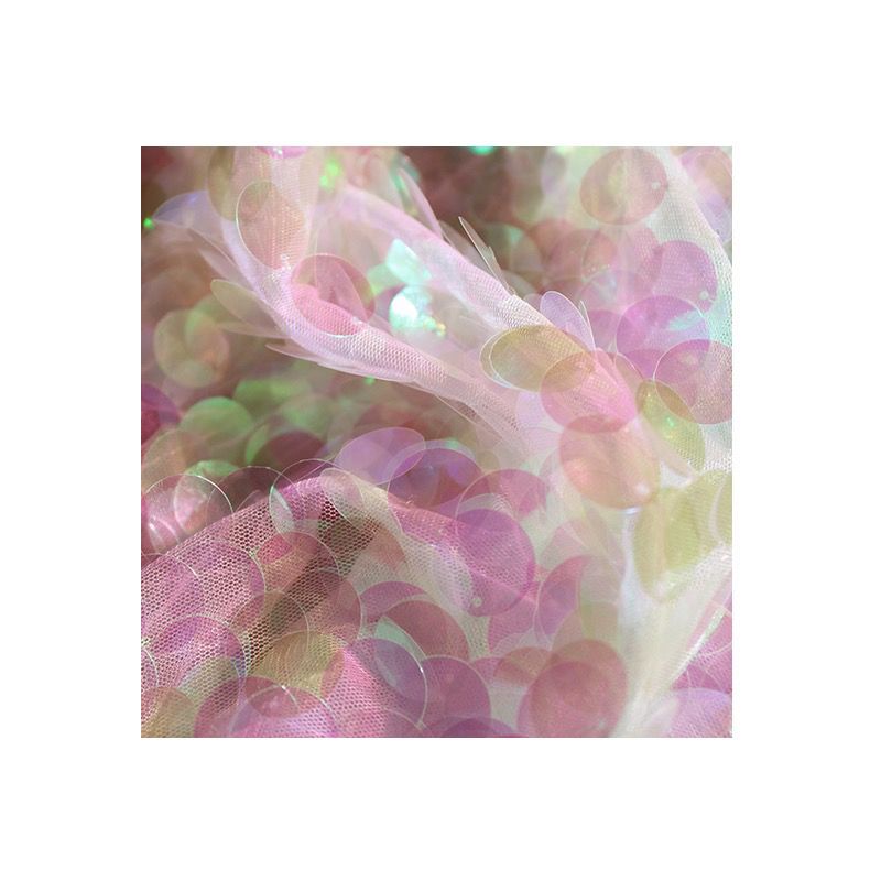 Vải Lưới Đính Hạt Kim Sa Hình Vảy Cá 0.5m * 1.5m Trang Trí Váy Cưới